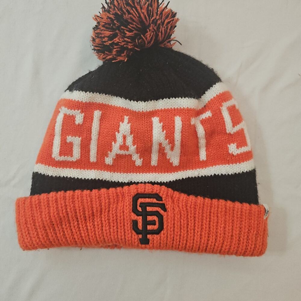 San‎ Francisco Giants Beanie Toboggan with pom pom orange black one size unisex